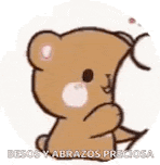 a cartoon teddy bear is crying and covering his face with his hand .