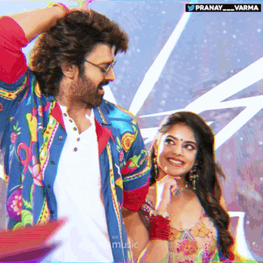 a man and a woman are standing next to each other with the words pranay varma on the bottom