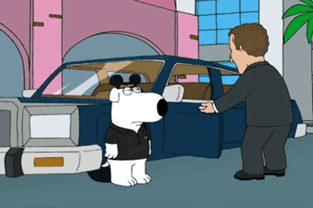 a cartoon character named brian from family guy