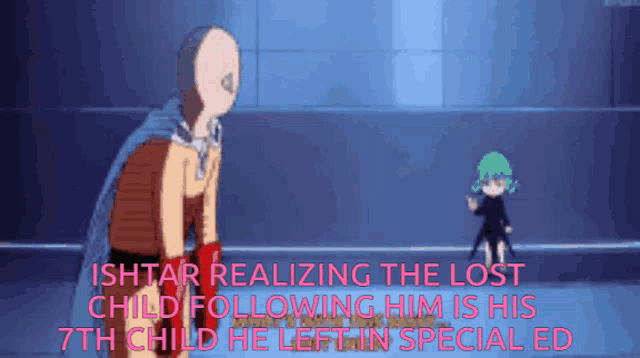 a man in a cape is standing next to a girl in a black outfit ..