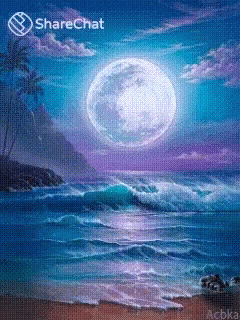 पूर्णचंद्र समुद्रतट GIF - पूर्णचंद्र समुद्रतट लहर GIFs