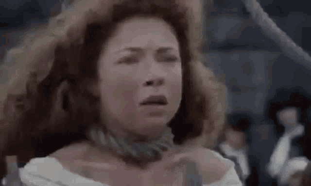 a woman with a rope around her neck is crying and says stopp bodell