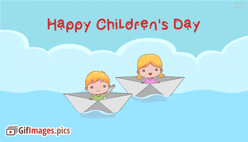 Happy Children'S Day Kids GIF - Happy Children'S Day Kids Paper Boats GIFs