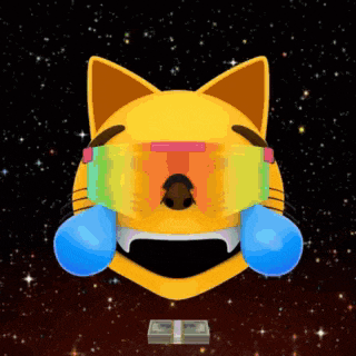 a cat emoji with tears running down its face