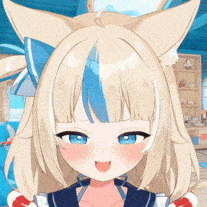 a close up of a blonde anime girl with cat ears