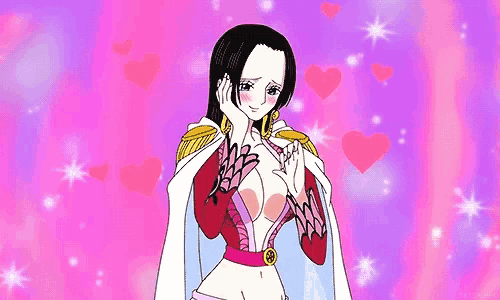 a cartoon of a woman with a very large breast on a pink background with hearts and stars .