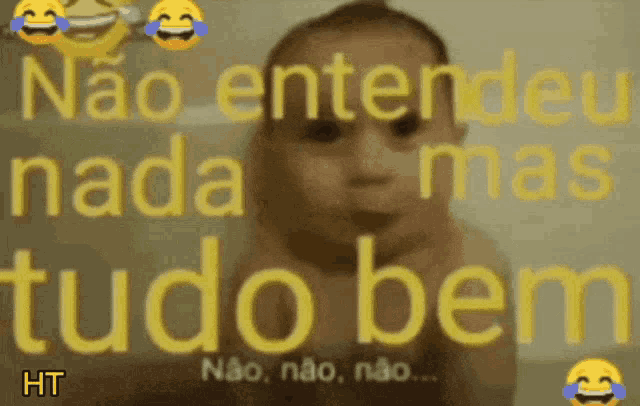 a baby in a bathtub with the words nada mas tudo bem behind it