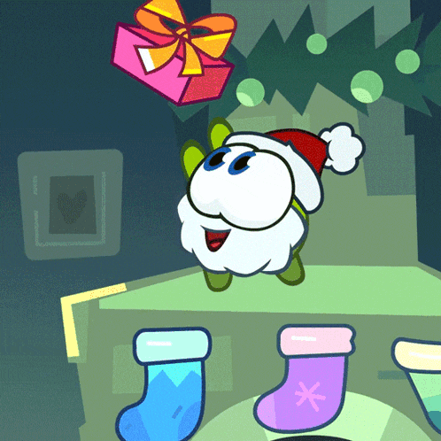 Filling Socks With Christmas Presents Nibble-nom GIF - Filling Socks With Christmas Presents Nibble-nom Om Nom Stories GIFs