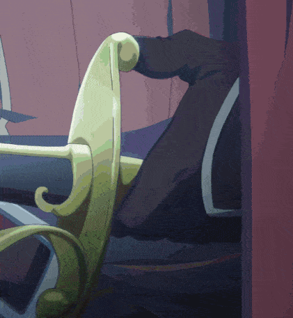a close up of a sword in a cartoon