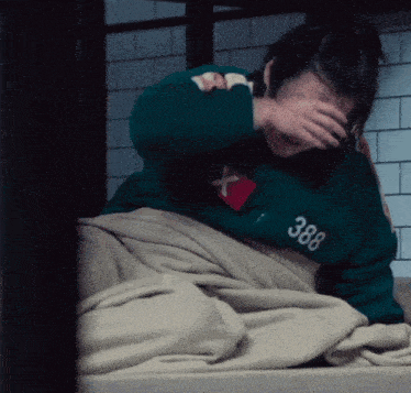 a person with the number 388 on their sweatshirt