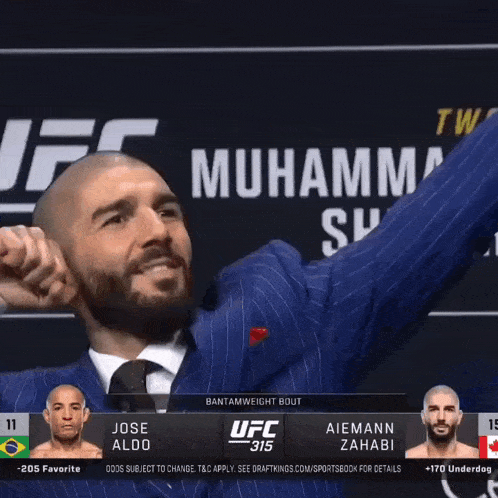 jose aldo and aiemann zahabi are on the ufc 315 broadcast