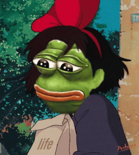 Innocent Frog GIF - Pepe Ribbon GIFs