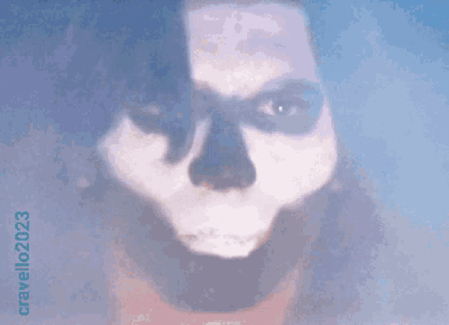 a picture of a person with a skull painted on their face and the words peyote below