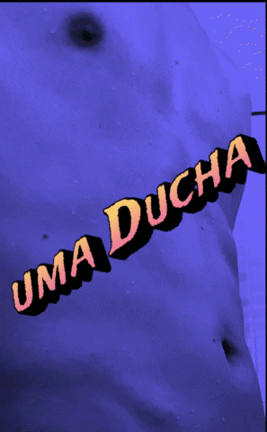 a green background with the words uma ducha written on it