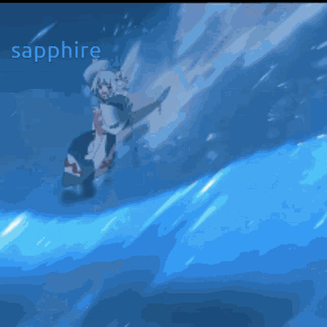 the word sapphire is on the blue background