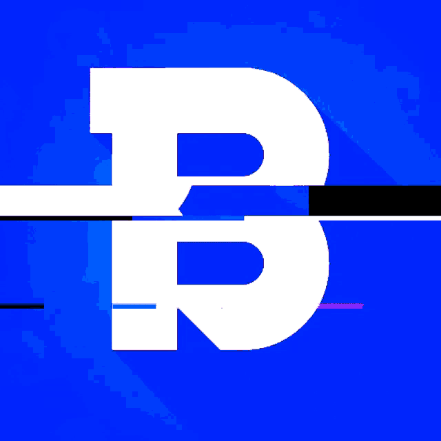 a blue background with a white letter b in the middle