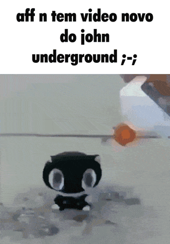 a cartoon of a cat with the words aff n tem video novo do john underground
