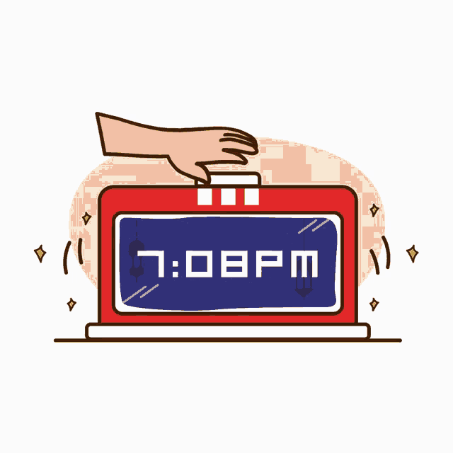 an illustration of a hand pressing a button that says kep iftar time