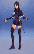 a cartoon character is dancing with a sword in her hand