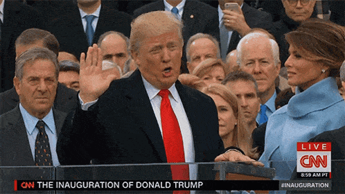 donald trump is giving a speech at the inauguration