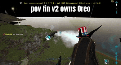 a screenshot of a video game with the words pov fin v2 owns oreo on the bottom