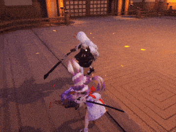 a person with a sword is standing in front of a light