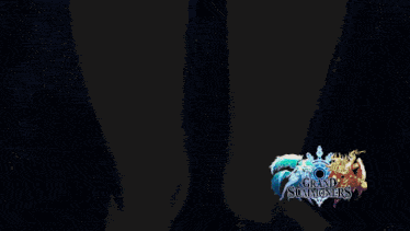 a picture of a person 's legs with a logo for grand summoners