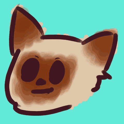 a drawing of a cat 's face with a slight smile on its face