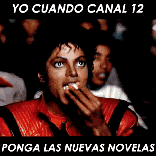 a picture of michael jackson with the caption yo cuando canal 12