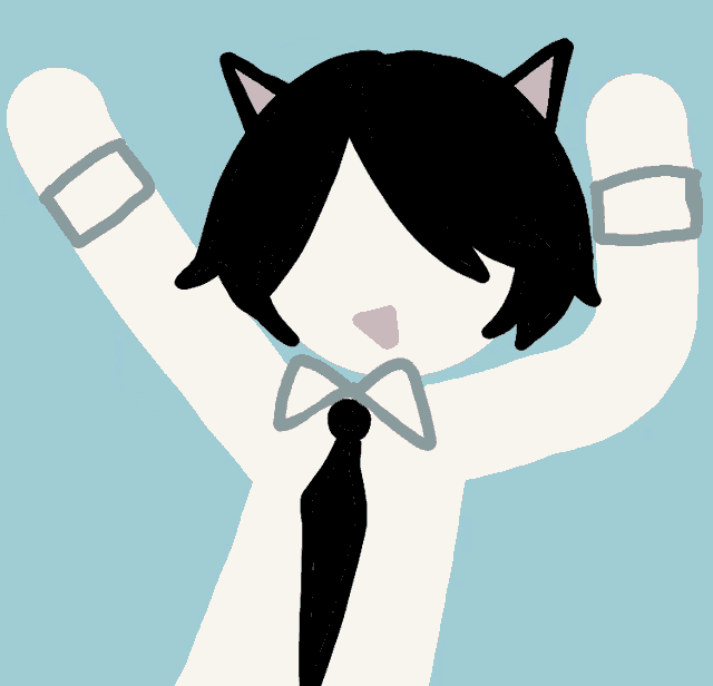 a drawing of a person with cat ears