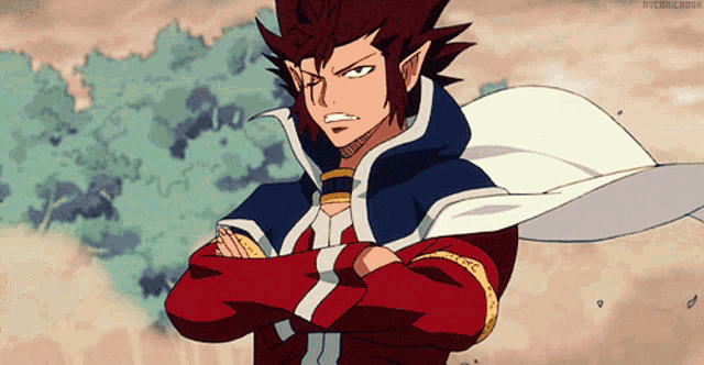 a man with his arms crossed is a character from an anime called hypercube