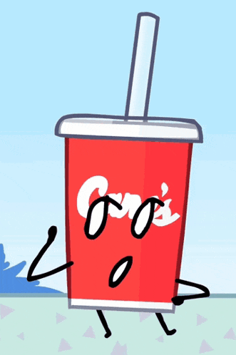 a cartoon drawing of a cup with a straw that says ' go 's ' on it