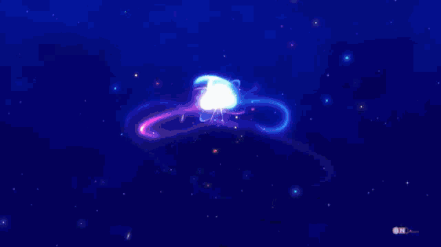 a blue circle with a purple swirl in the middle of it