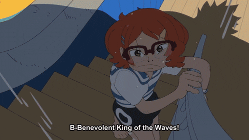 a cartoon of a girl with red hair and glasses crying