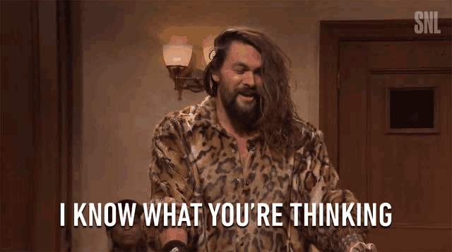 a man with long hair and a beard says i know what you 're thinking