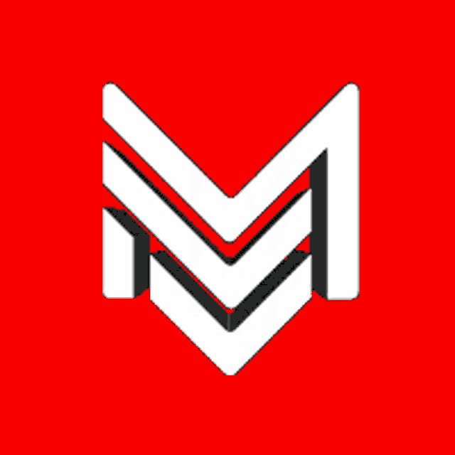 a red background with a white arrow pointing up