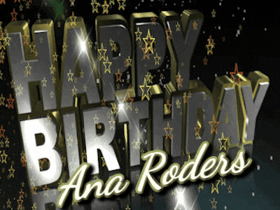 a happy birthday greeting for ana roders with gold stars