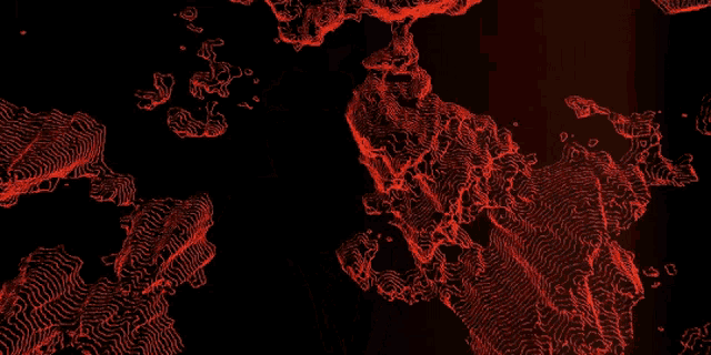 a close up of a man 's face with a red triangle in the background