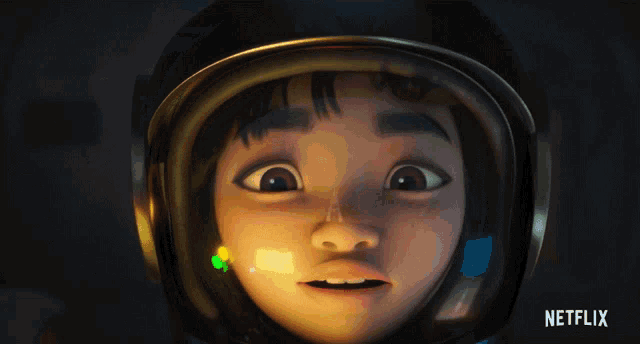 a close up of a child 's face with a netflix logo in the background