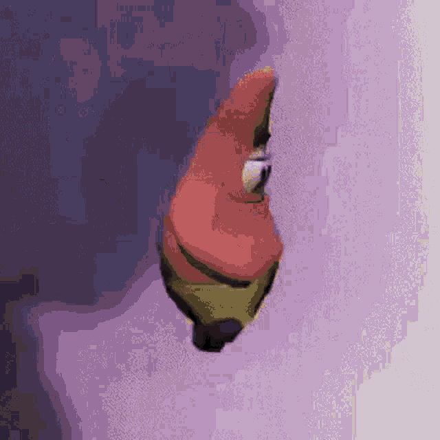 patrick star from spongebob squarepants is flying through the air .
