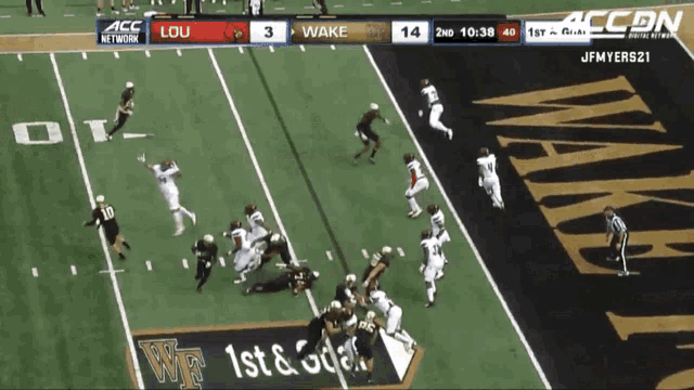 a football game between lou and wake is being shown on the acc network