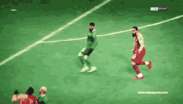 a soccer game is being broadcasted on bein sports