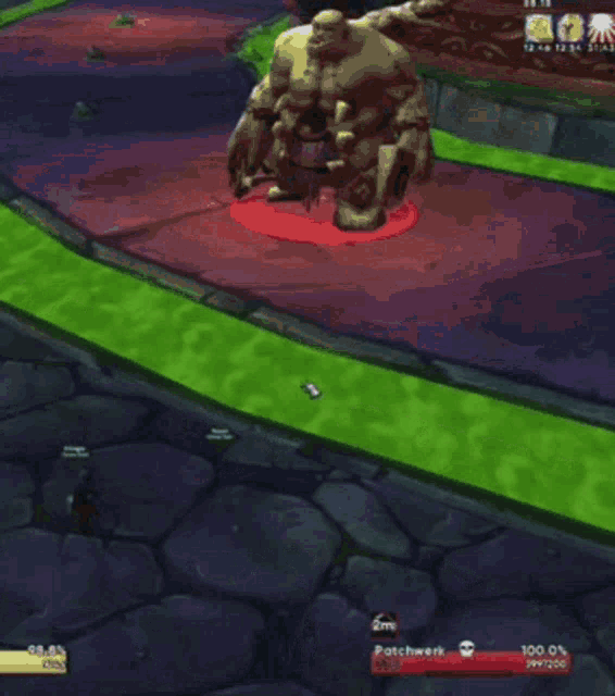 a screenshot of a video game shows a monster named patchwerk