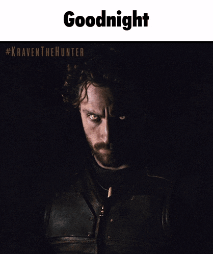 a picture of a man with a beard and the words goodnight