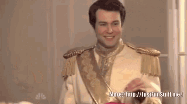 a woman in a cinderella costume is looking up at something