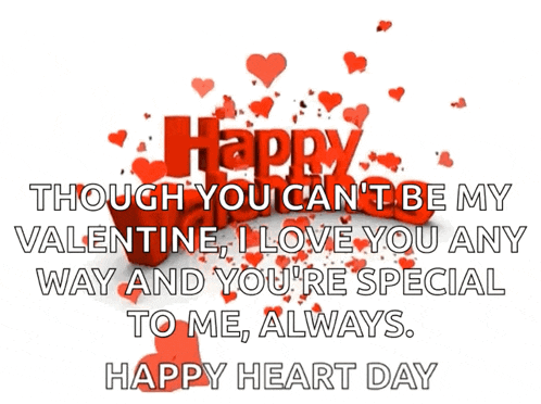 a valentine 's day card that says " happy heart day "