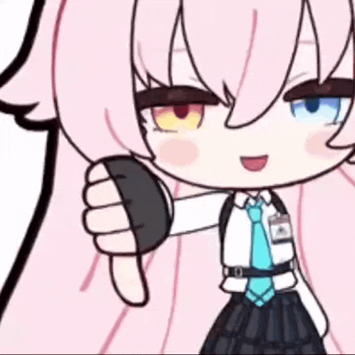 a cartoon girl is giving a thumbs down sign with her hand .