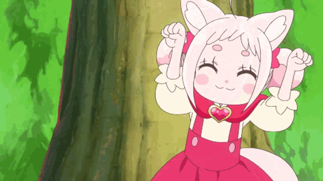 a cartoon drawing of a girl in a pink dress