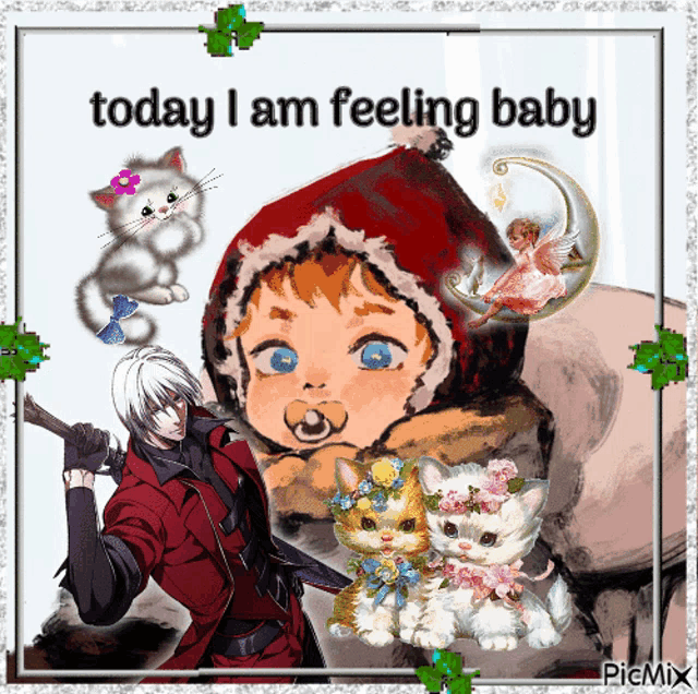 a picture of a baby with the words " today i am feeling baby "