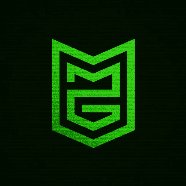 a green and black shield with the letter kd on it